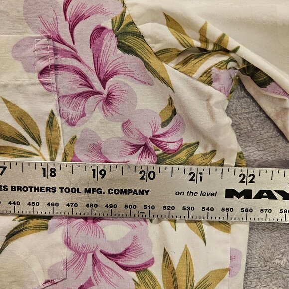 Two Palms Hawaiian Blouse Womens M Colorful Hibiscus Made is Hawaii USA Cotton - Picture 11 of 14